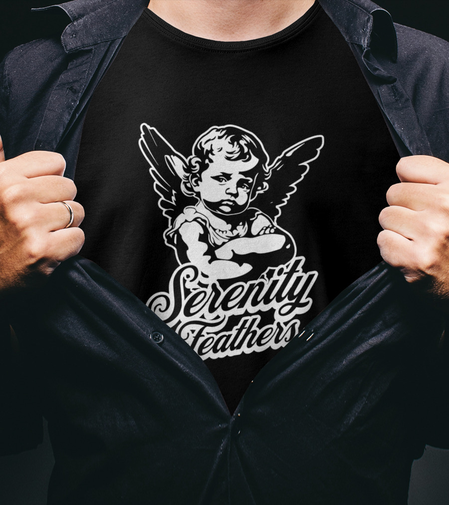 Serenity Feathers Angelic Wings Vintage T-Shirt