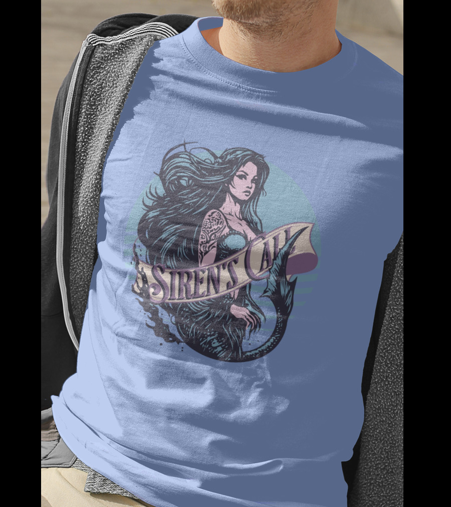 Siren's Call Mermaid Tattoo Ocean Waves T-Shirt