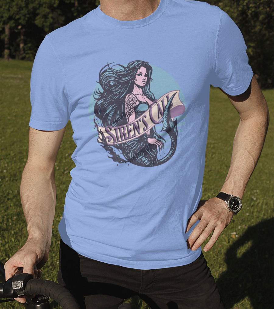 Siren's Call Mermaid Tattoo Ocean Waves T-Shirt