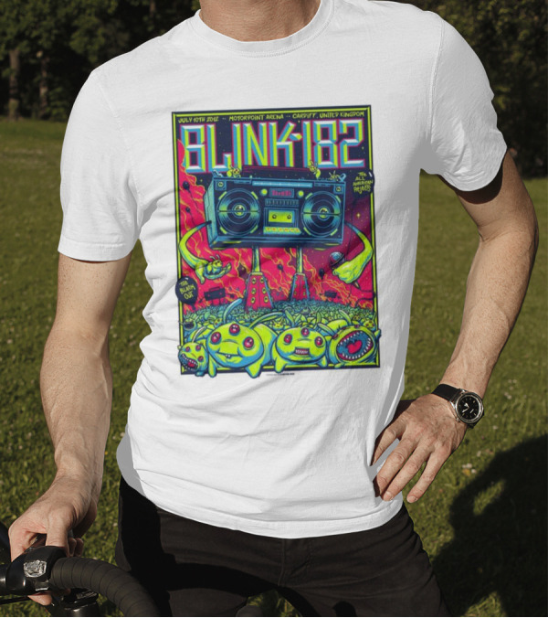 Blink-182 July 10th 2012 Motorpoint Arena Cardiff United Kingdom Boombox Alien Creature T-Shirt