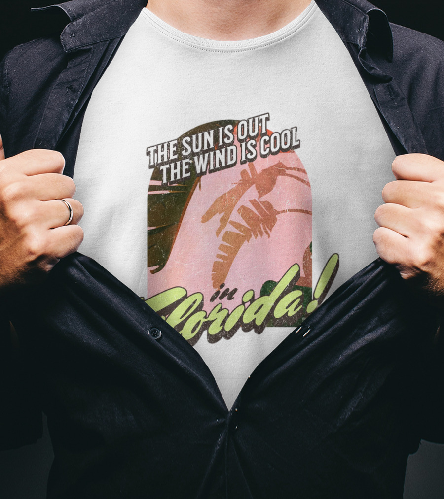 The Sun Is Out The Wind Is Cool In Florida Floridian Palm T-Shirt