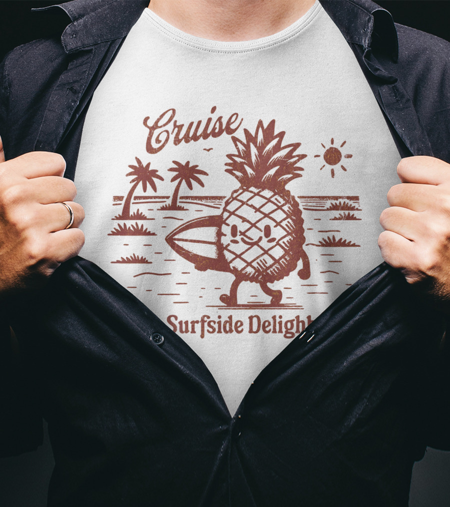 Cruise Surfside Delight Pineapple Surfer Tropical Oasis T-Shirt