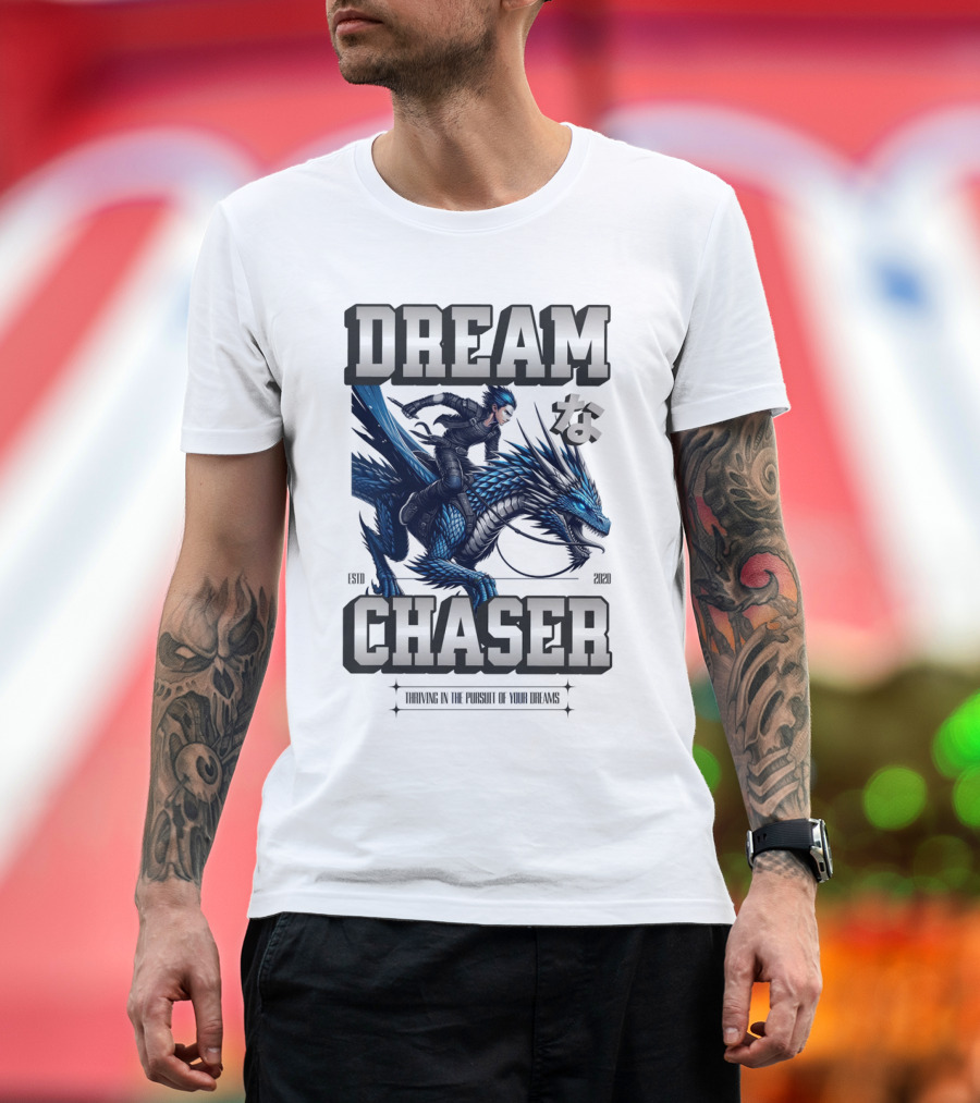 DREAM CHASER な Blue Dragon Rider T-Shirt