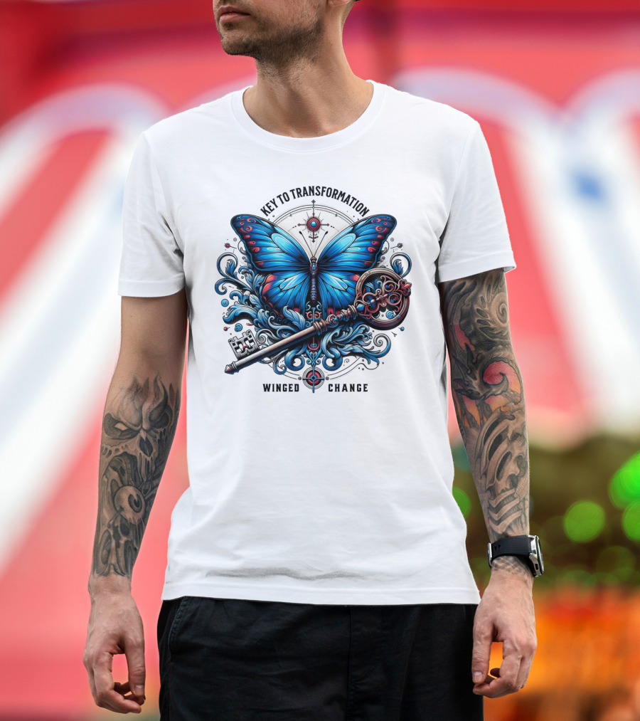 Key To Transformation Winged Change Butterfly And Key T-Shirt