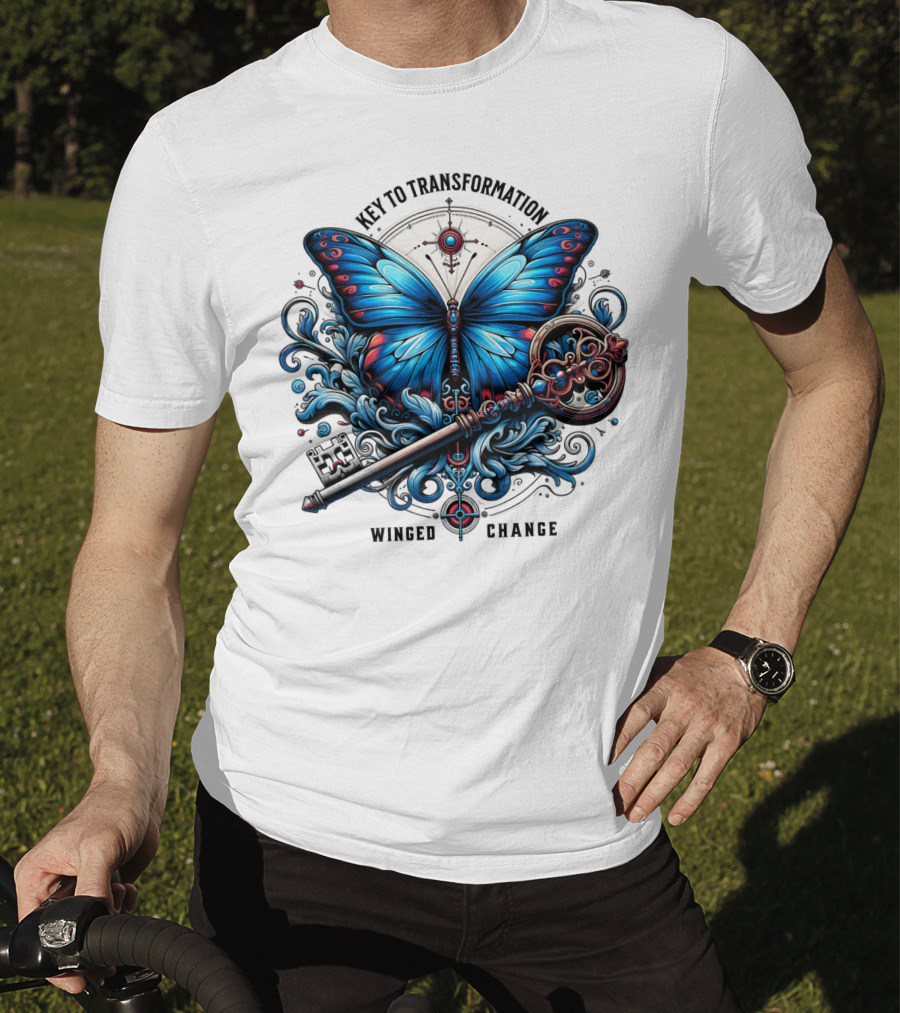Key To Transformation Winged Change Butterfly And Key T-Shirt
