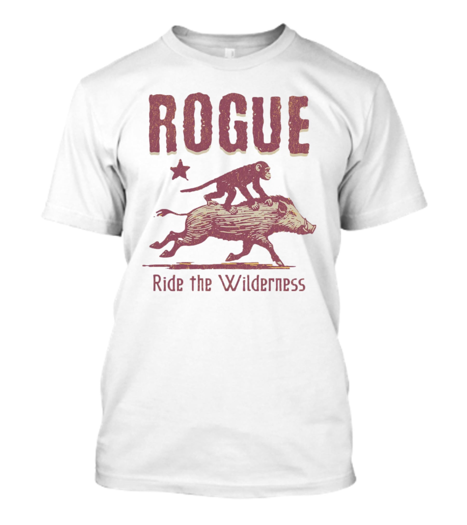 ROGUE Ride The Wilderness Monkey On Boar Adventure T-Shirt