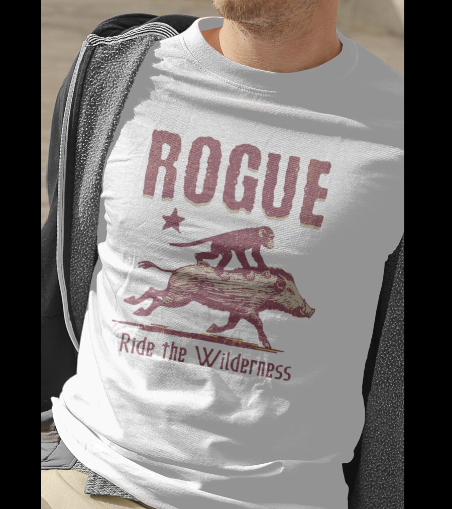 ROGUE Ride The Wilderness Monkey On Boar Adventure T-Shirt