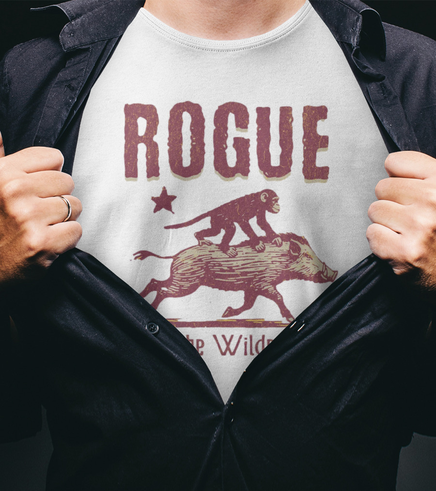 ROGUE Ride The Wilderness Monkey On Boar Adventure T-Shirt