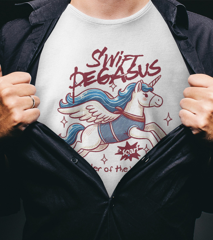 Swift Pegasus Soar Rider Of The Wind T-Shirt