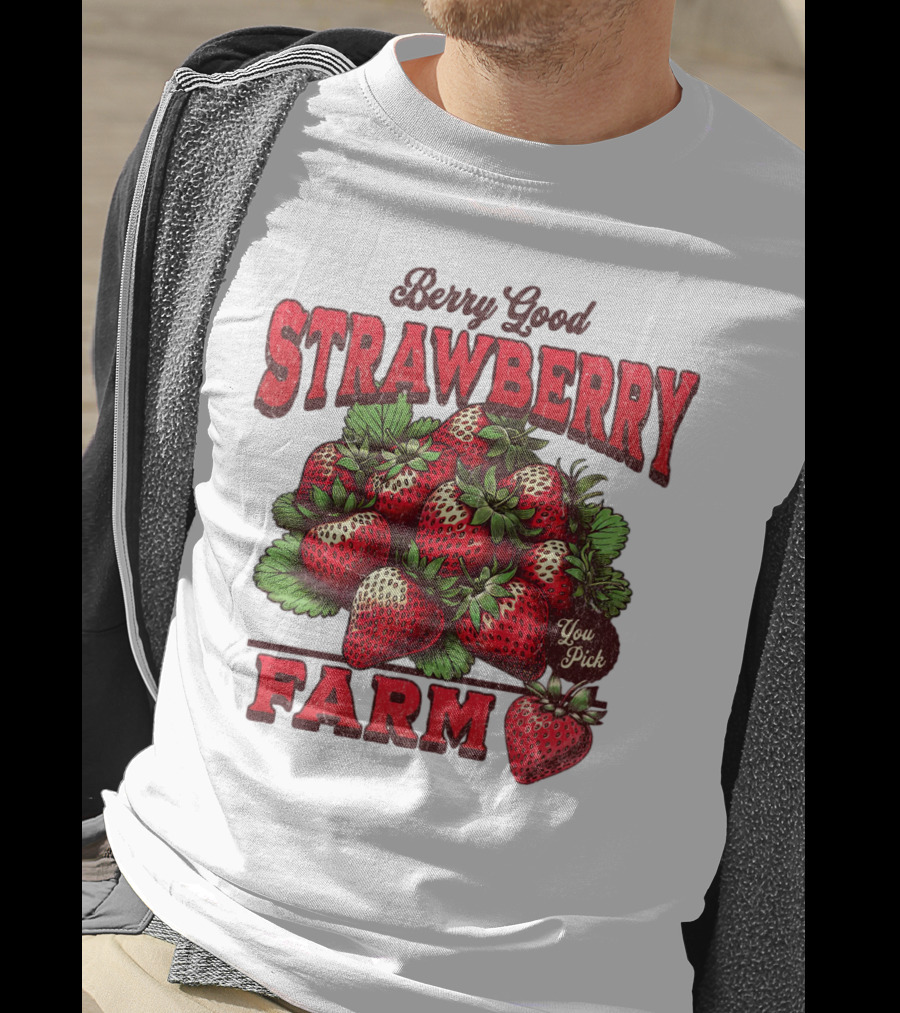 Berry Good Strawberry Farm You Pick Produce Vintage T-Shirt