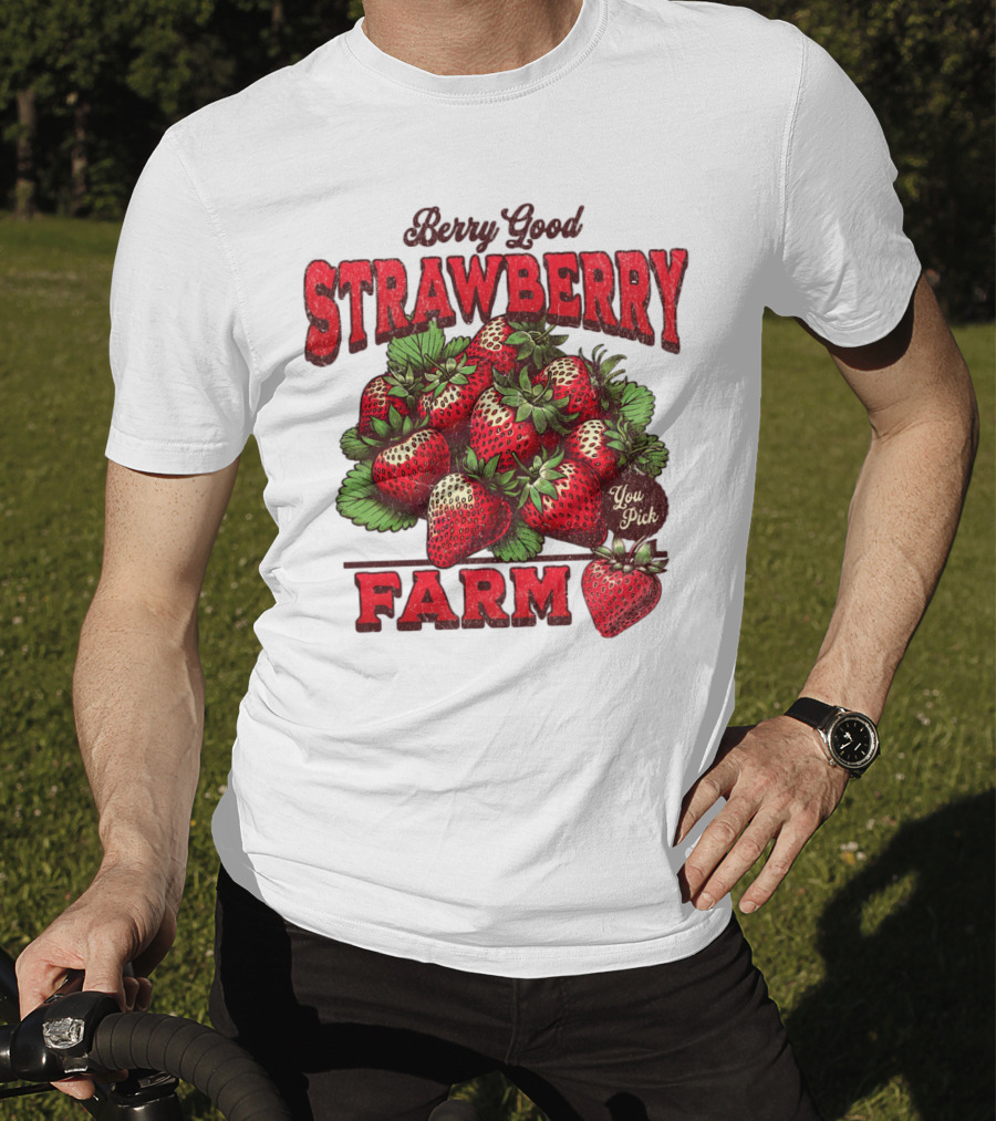 Berry Good Strawberry Farm You Pick Produce Vintage T-Shirt