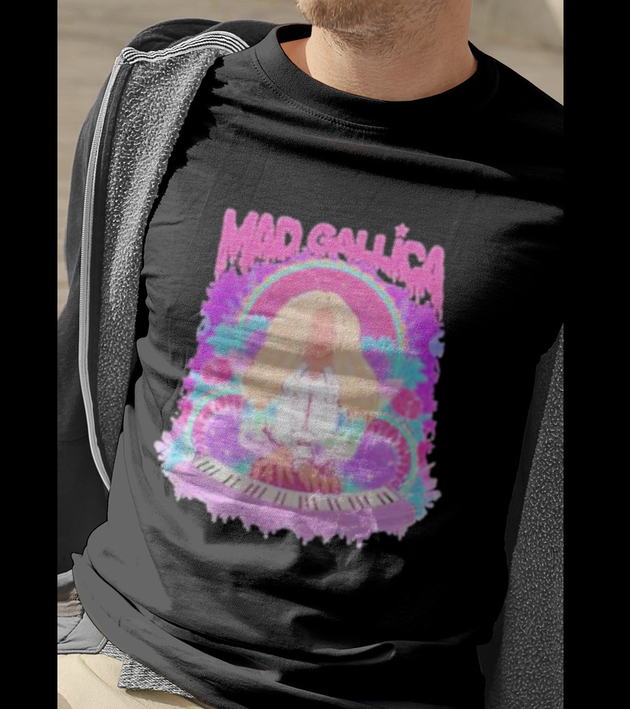 Mad Gallica Pink Retro Psychedelic Keyboard T-Shirt