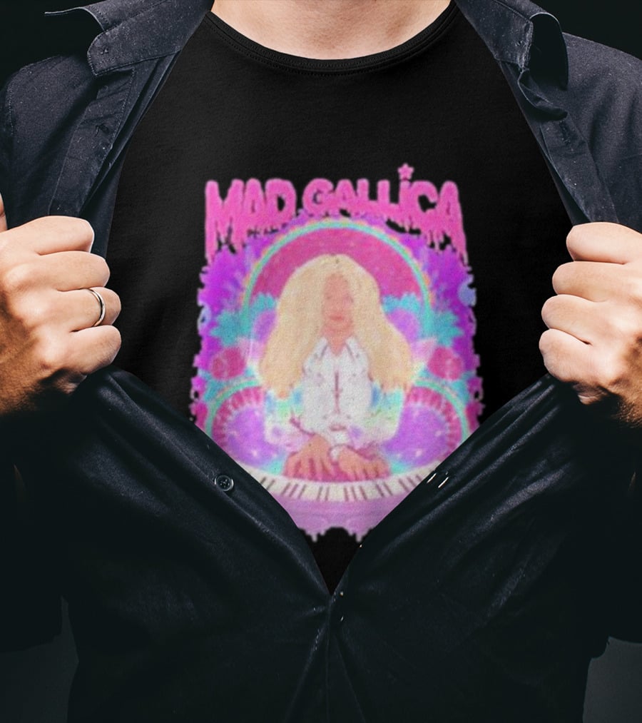 Mad Gallica Pink Retro Psychedelic Keyboard T-Shirt