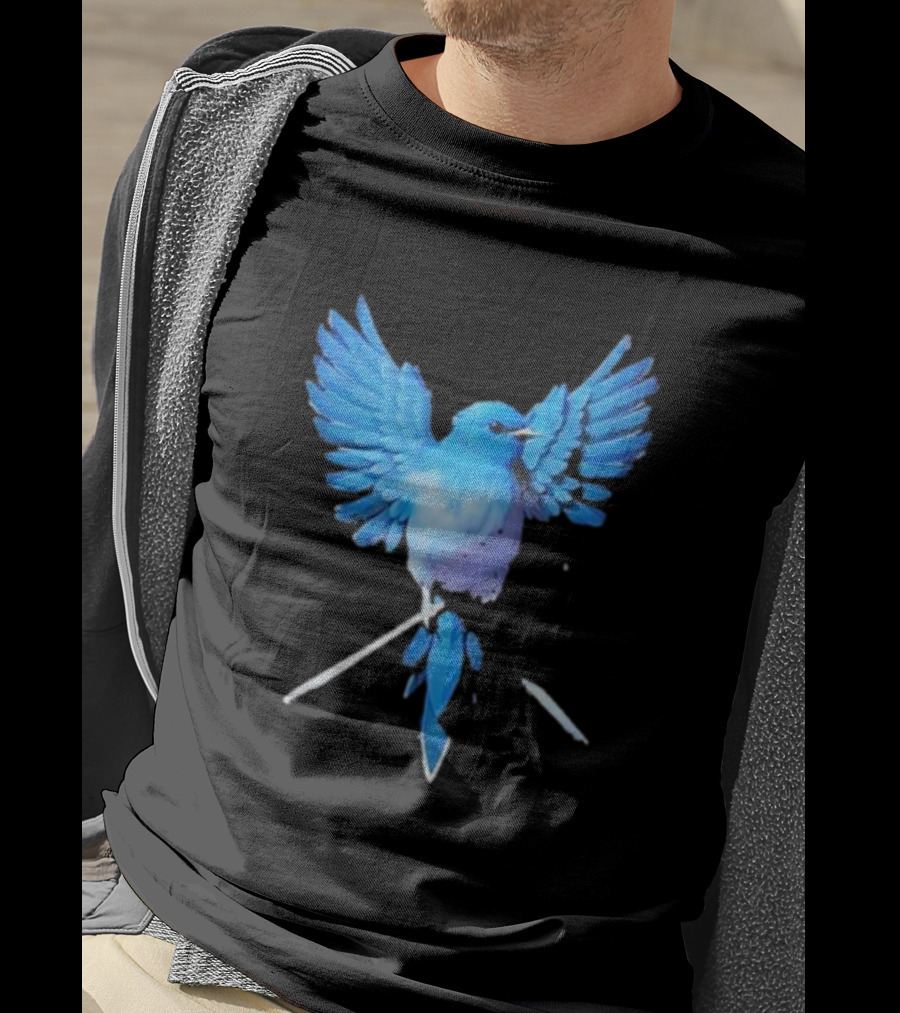 Blue Bird With Outstretched Wings T-Shirt