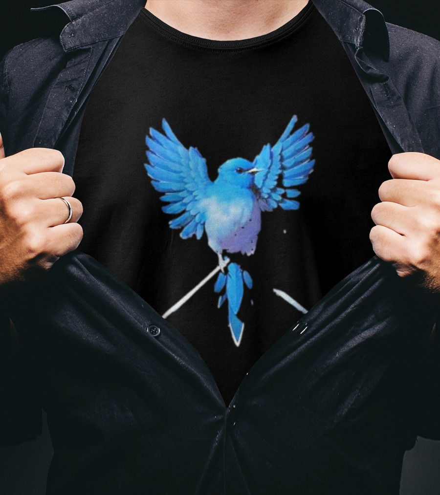 Blue Bird With Outstretched Wings T-Shirt