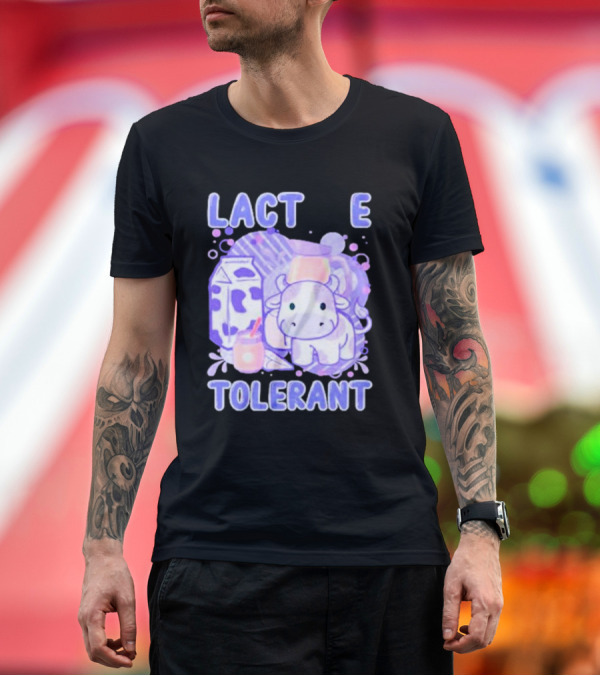Premium T-Shirt: Lactose Intolerant Funny Milk Cow Cartoon T-Shirt Lactose Intolerant Funny Milk Cow Cartoon T-Shirt
