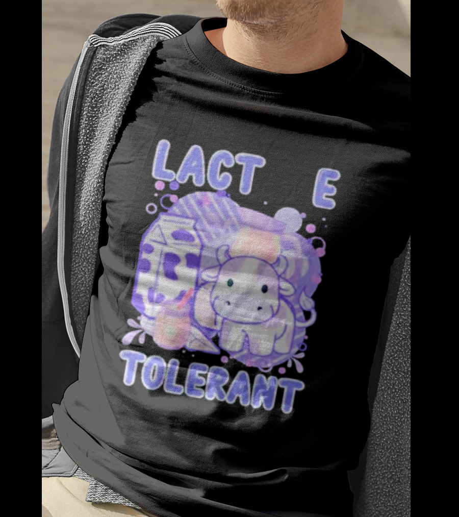 Lactose Intolerant Funny Milk Cow Cartoon T-Shirt