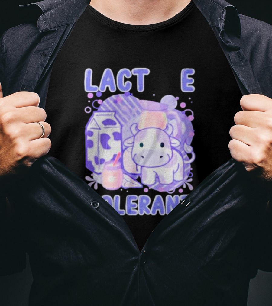 Lactose Intolerant Funny Milk Cow Cartoon T-Shirt
