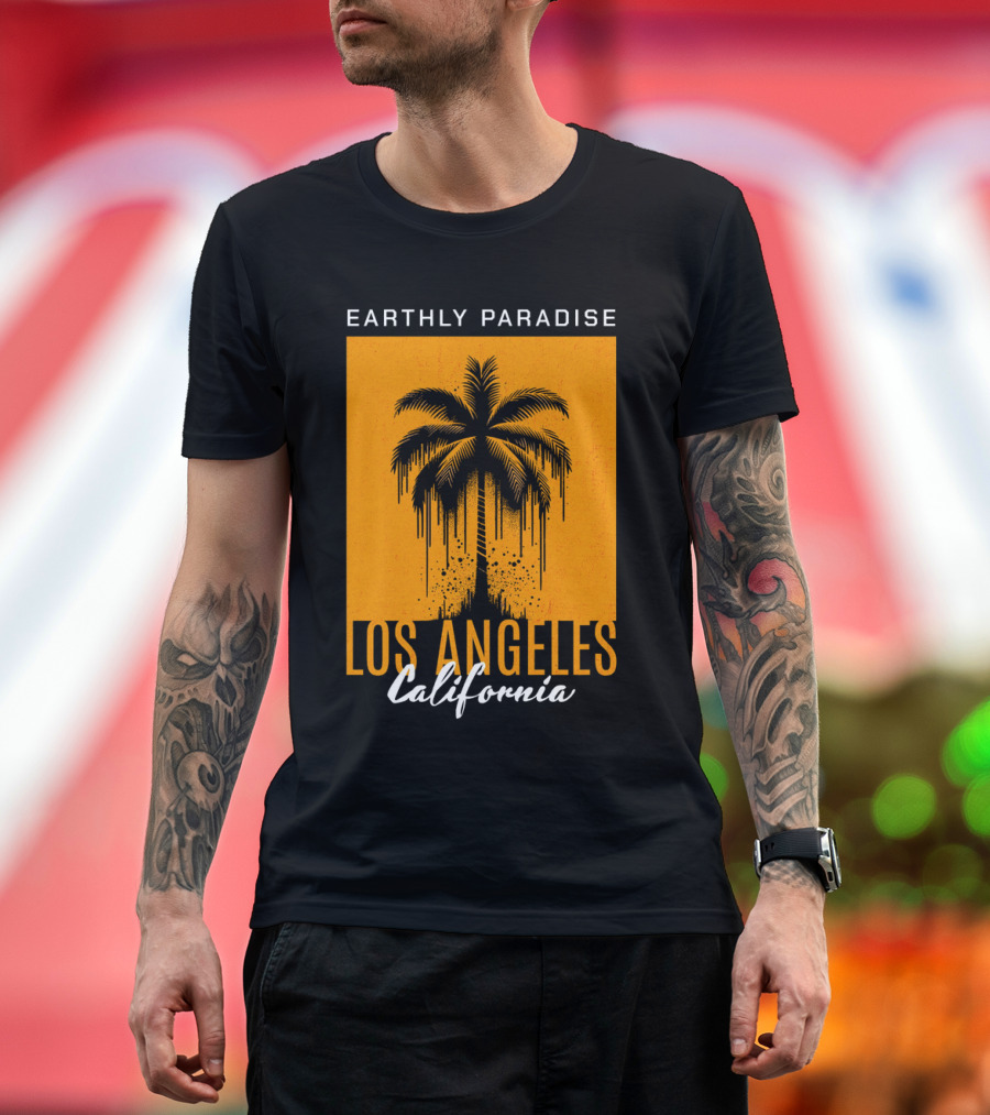 Earthly Paradise Los Angeles California Palm Tree T-Shirt