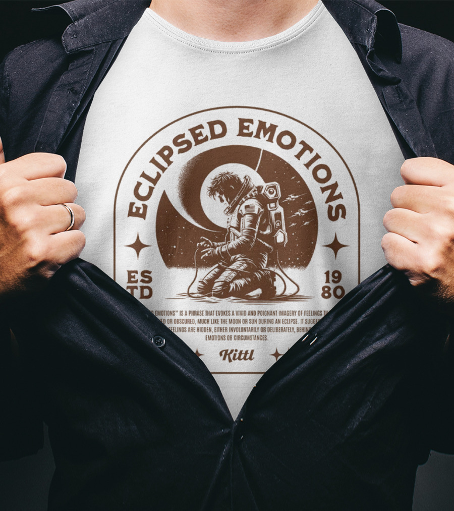 Eclipsed Emotions Astronaut ESTD 1980 Kittl T-Shirt
