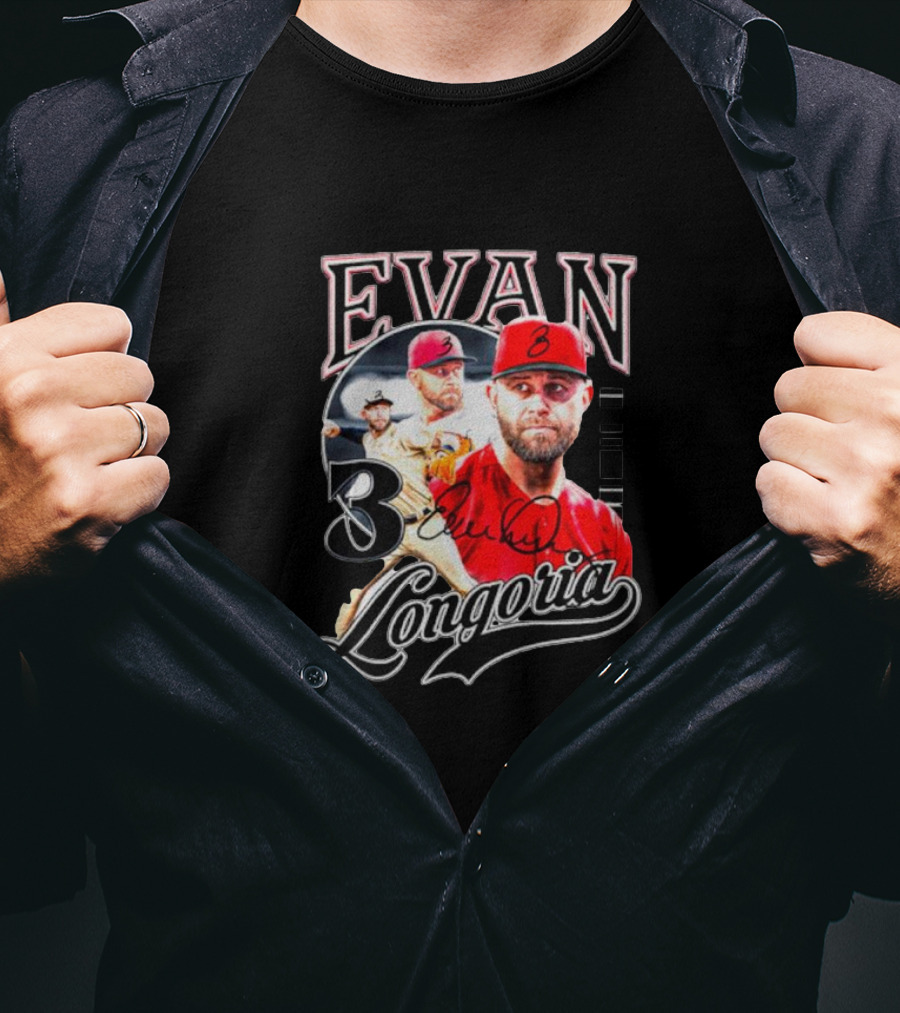 Evan Longoria 3 Arizona Diamondbacks Signature Baseball T-Shirt
