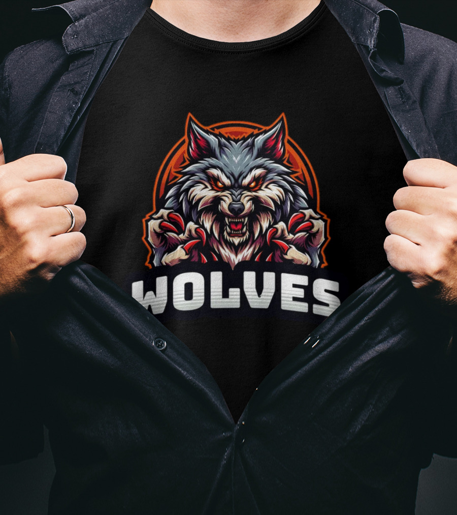 Wolves Esport Mascot Fierce Beast T-Shirt