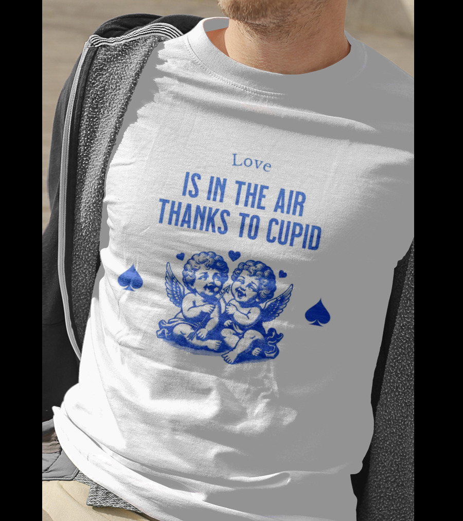 Love Is In The Air Thanks To Cupid Cherubs With Hearts And Spades T-Shirt
