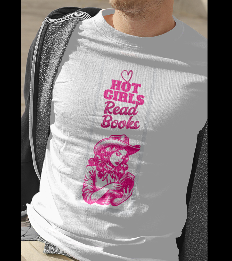 Hot Girls Read Books Cool Vintage Bookmark T-Shirt