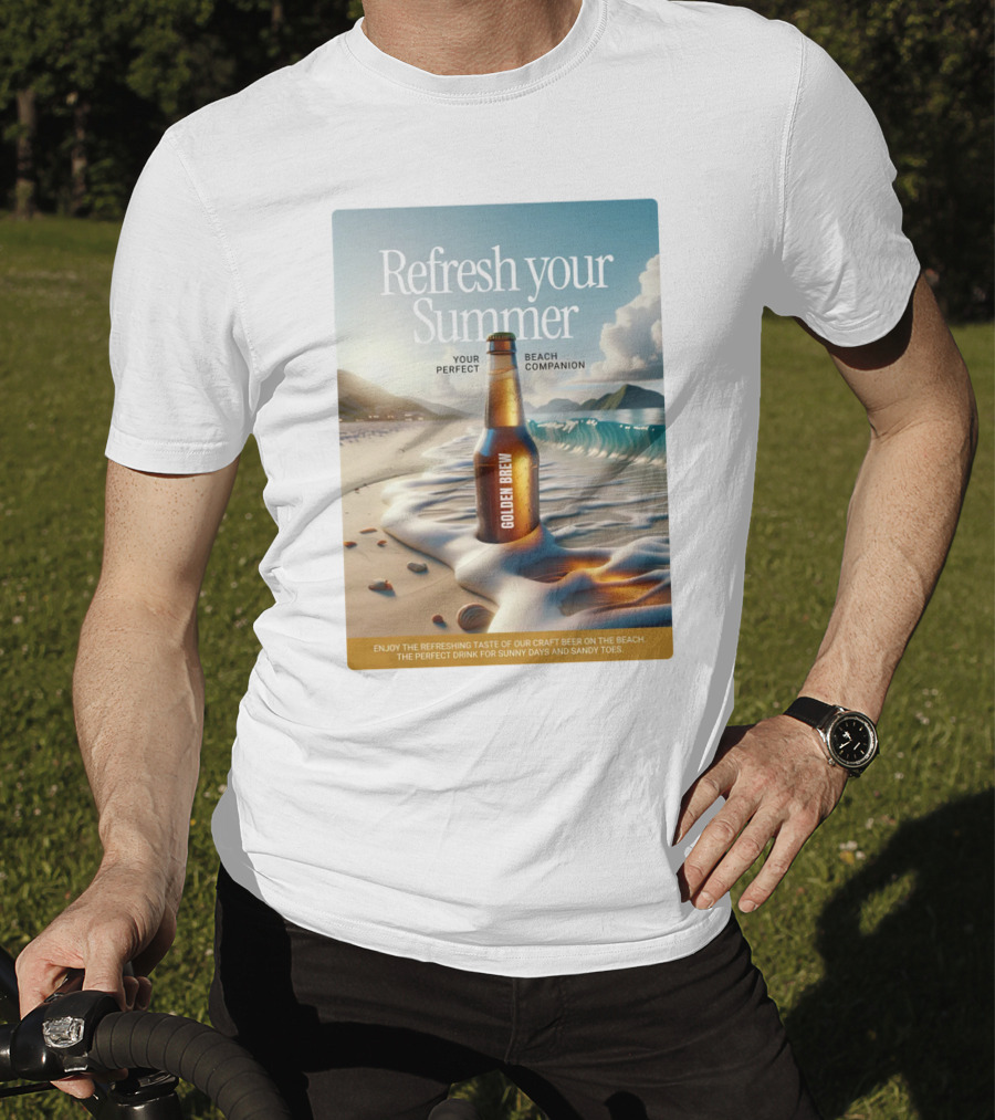 Refresh Your Summer Golden Brew Beach Companion T-Shirt