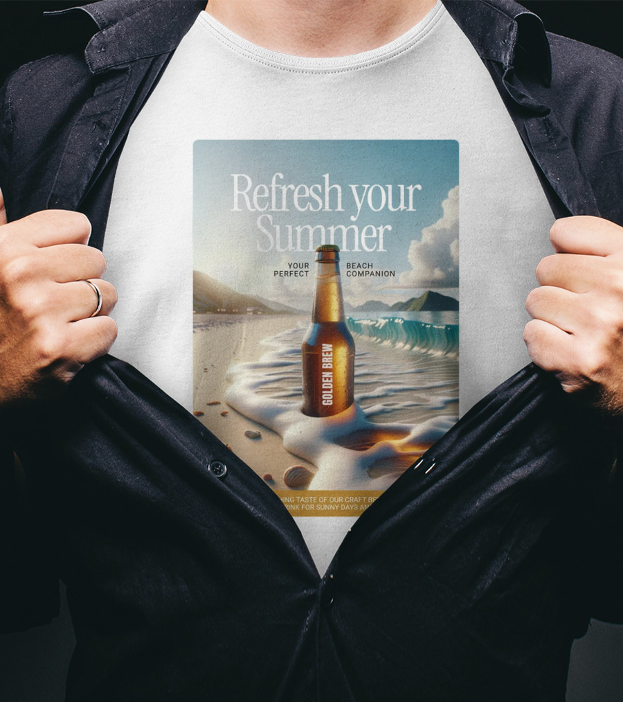 Refresh Your Summer Golden Brew Beach Companion T-Shirt