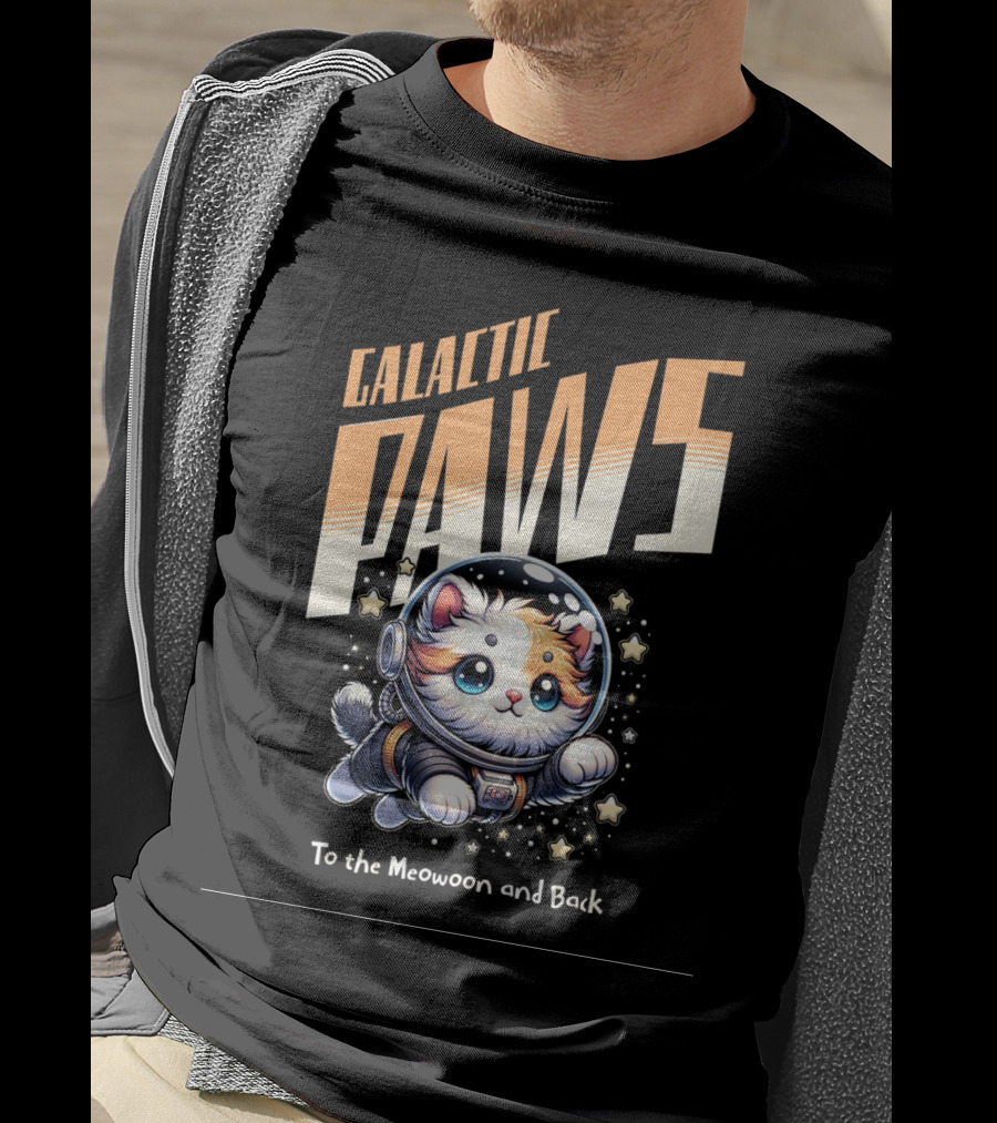 GALACTIC PAWS To The Meowoon And Back T-Shirt