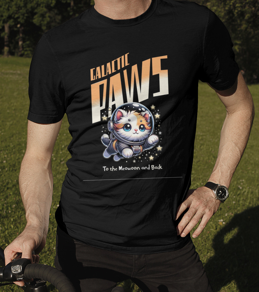 GALACTIC PAWS To The Meowoon And Back T-Shirt