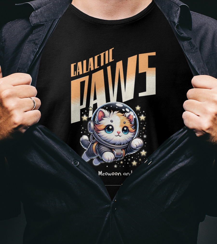 GALACTIC PAWS To The Meowoon And Back T-Shirt