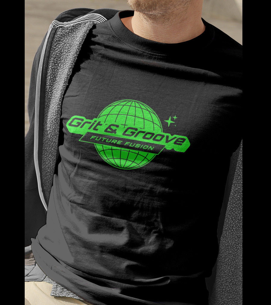 Grit And Groove Future Fusion Global Neon Green Sphere T-Shirt