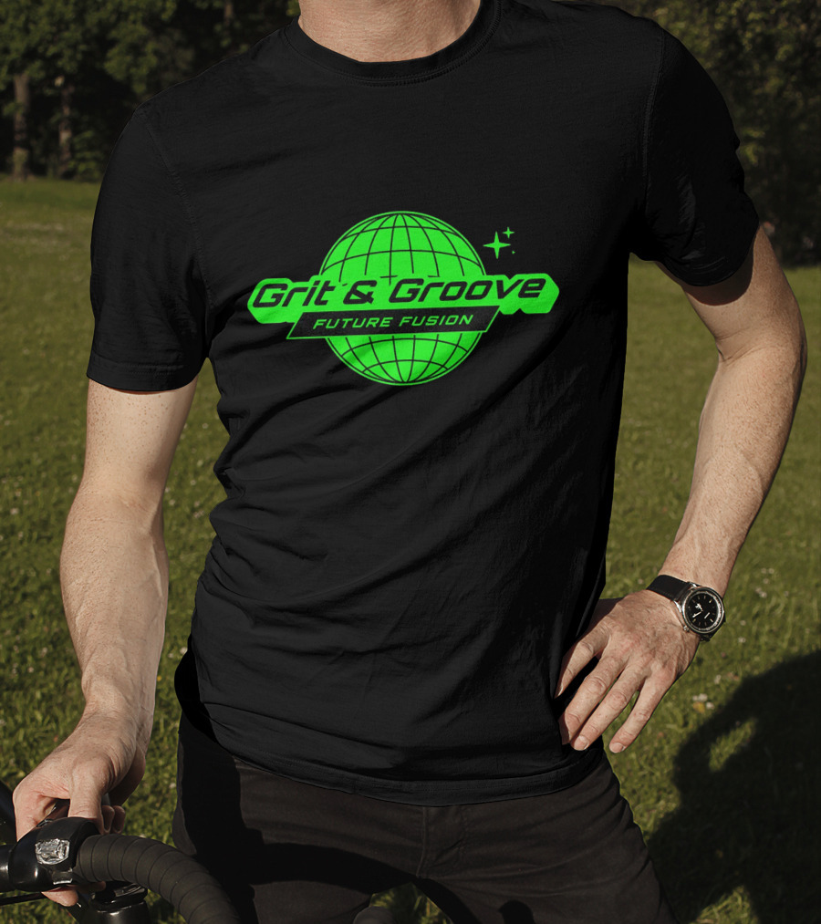 Grit And Groove Future Fusion Global Neon Green Sphere T-Shirt