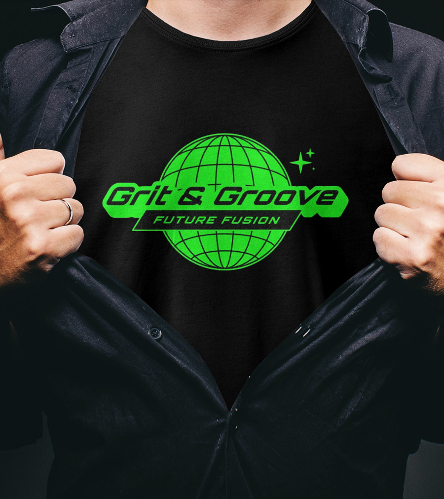 Grit And Groove Future Fusion Global Neon Green Sphere T-Shirt