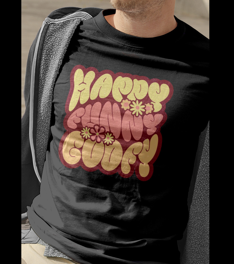 Happy Funny Goofy Retro Flower Power T-Shirt