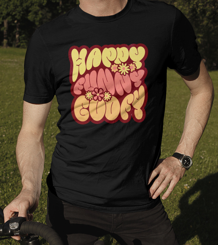 Happy Funny Goofy Retro Flower Power T-Shirt