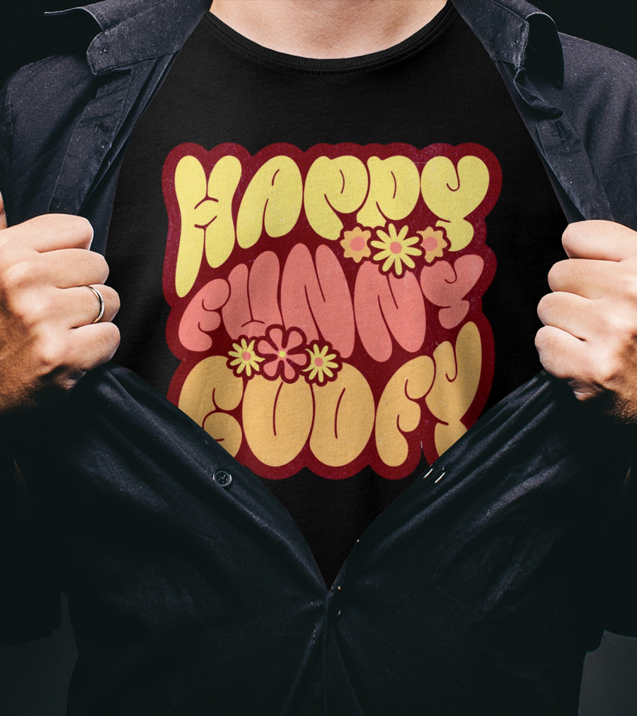 Happy Funny Goofy Retro Flower Power T-Shirt