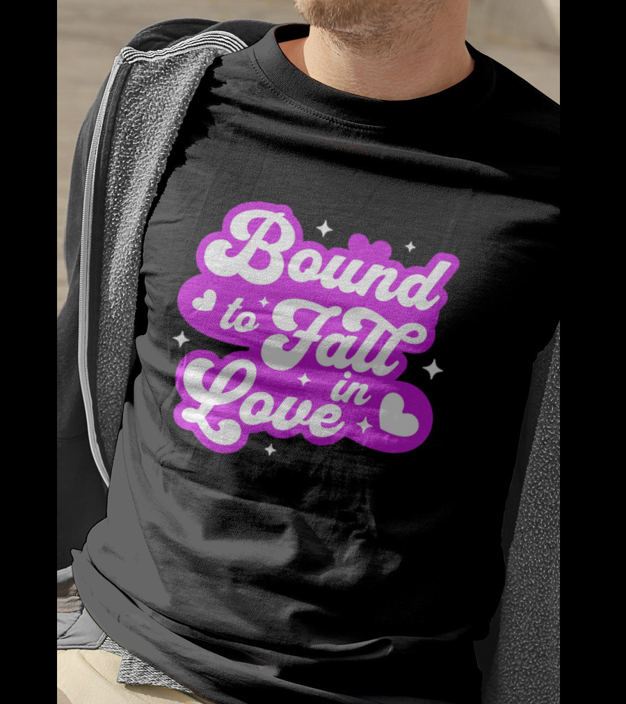 Bound To Fall In Love Purple Heart Stars T-Shirt