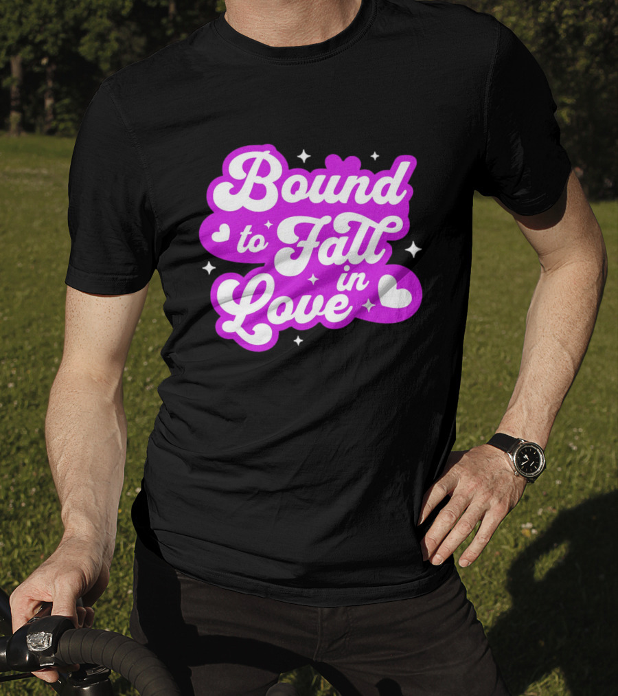 Bound To Fall In Love Purple Heart Stars T-Shirt