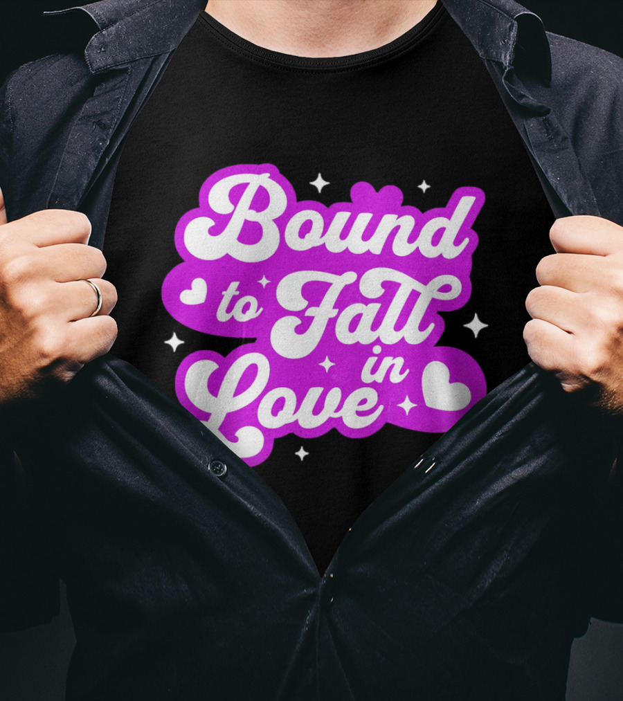 Bound To Fall In Love Purple Heart Stars T-Shirt