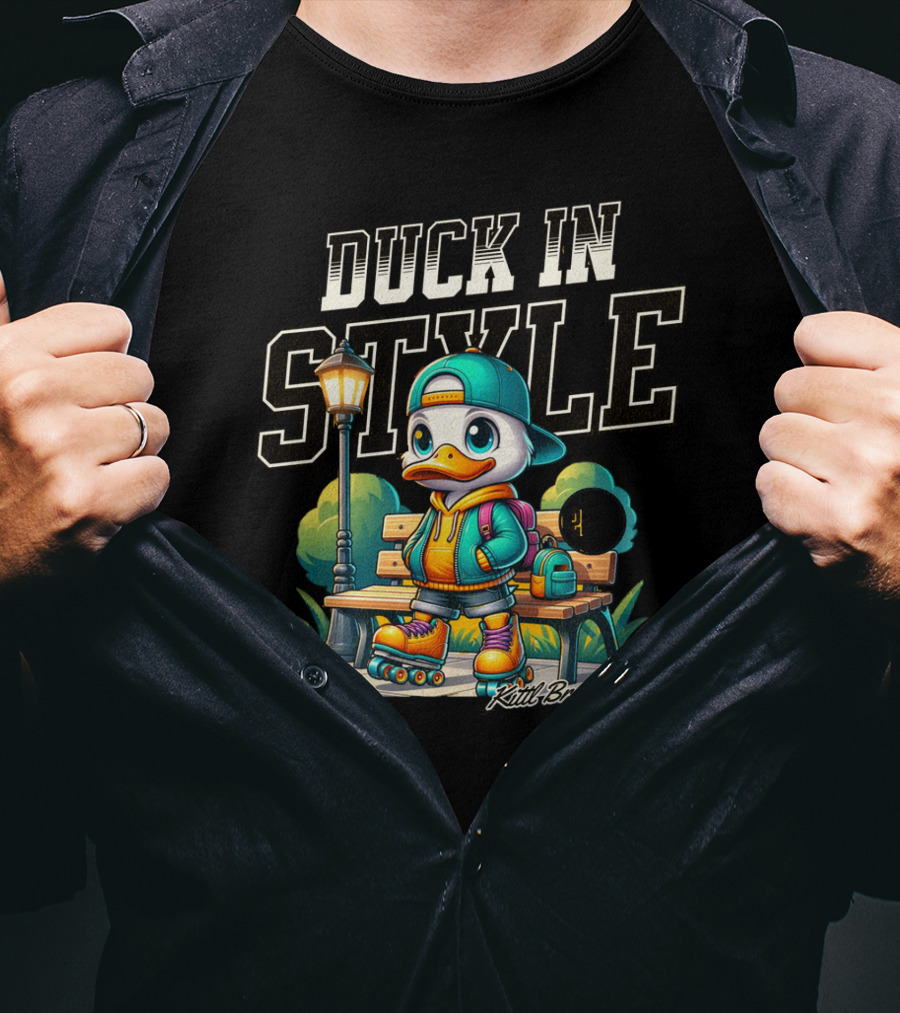 Duck In Style Skating Through Life's Ups And Downs With Friends Around Kutt Brand T-Shirt