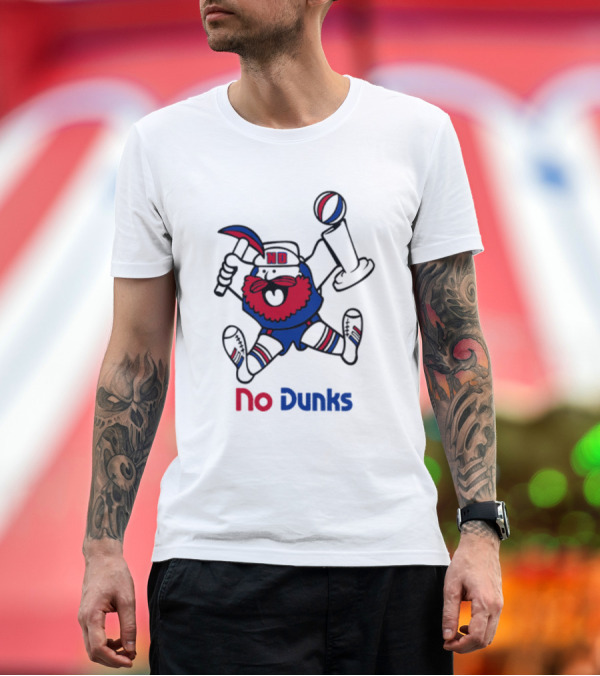 Premium T-Shirt: No Dunks Basketball Trophy Character with Hat and Beard T-Shirt No Dunks Basketball Trophy Character with Hat and Beard T-Shirt