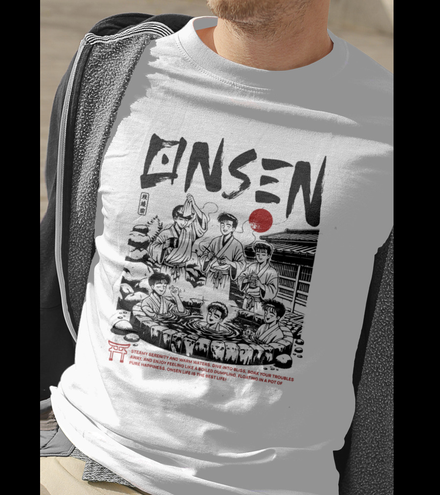 Onsen Hot Spring Soak Pure Happiness Anime T-Shirt