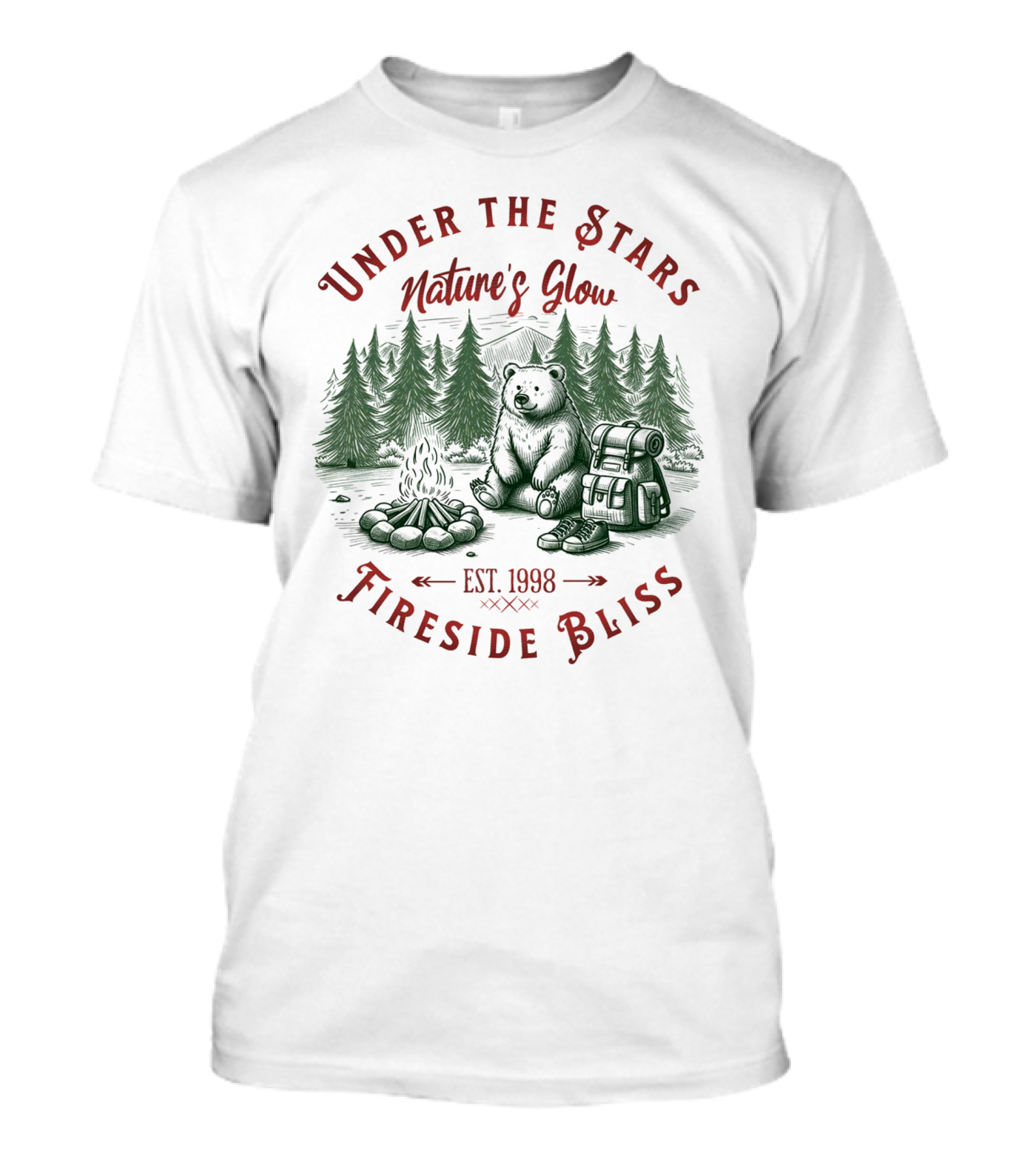 Under The Stars Nature's Glow Fireside Bliss EST 1998 T-Shirt