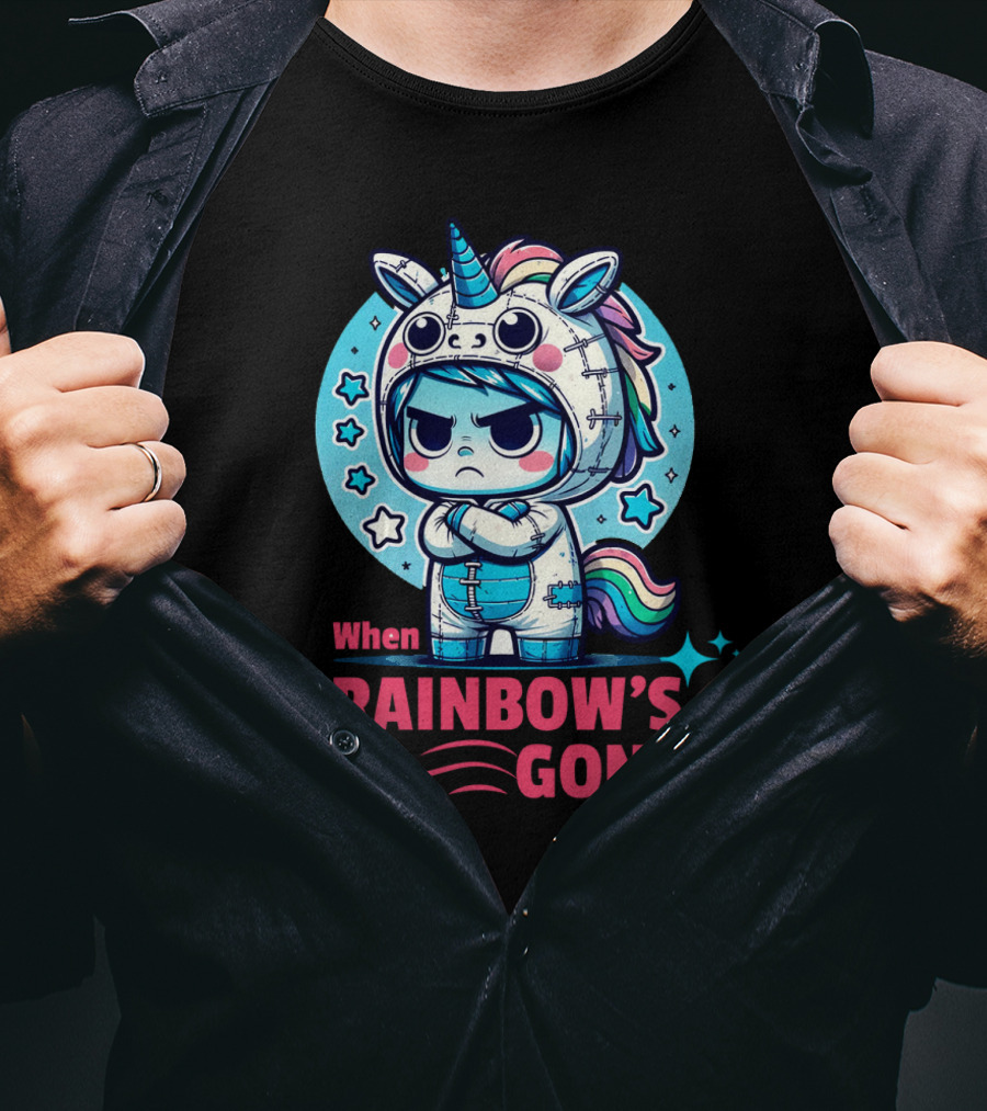 When Rainbow's Gone Angry Unicorn Stars T-Shirt