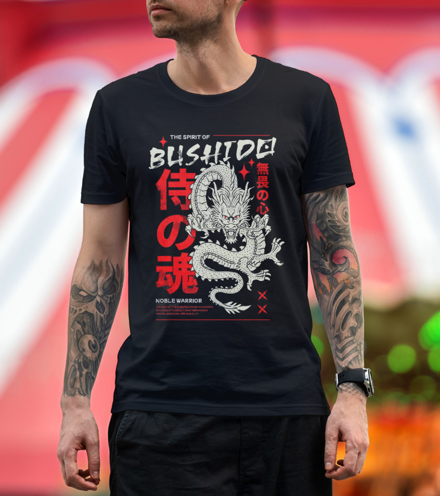 THE SPIRIT OF BUSHIDO NOBLE WARRIOR DRAGON T-Shirt