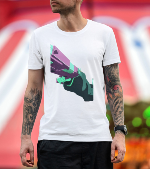Premium T-Shirt: Rebecca Cyberpunk Edgerunners Aesthetic Gun T-Shirt Rebecca Cyberpunk Edgerunners Aesthetic Gun T-Shirt