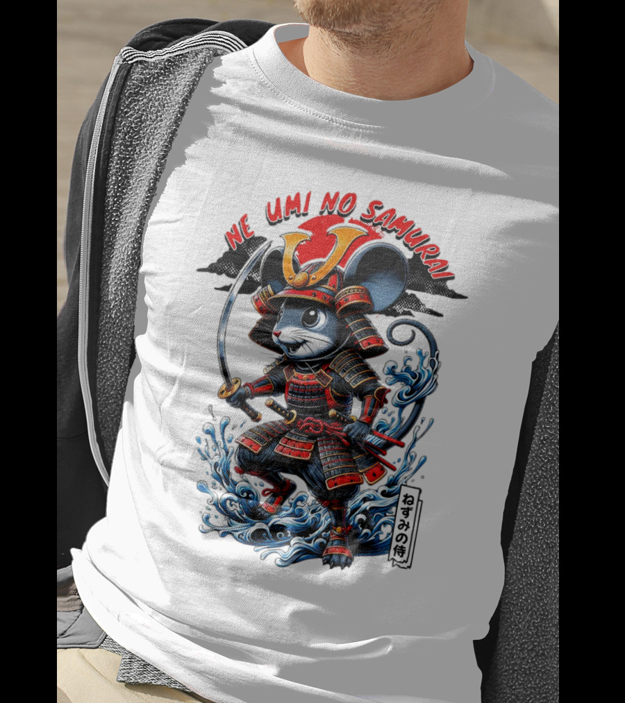 Ne Umi No Samurai Mouse Samurai Cute T-Shirt